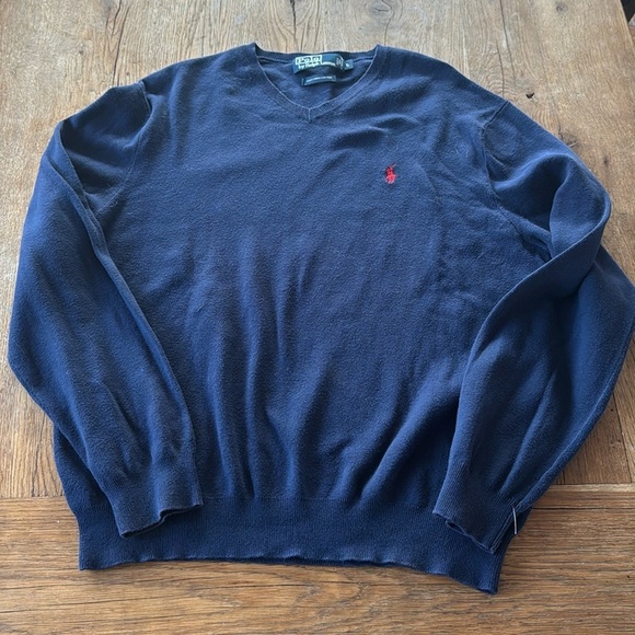 POLO RALPH LAUREN PIMA COTTON V NECK - Picture 1 of 5